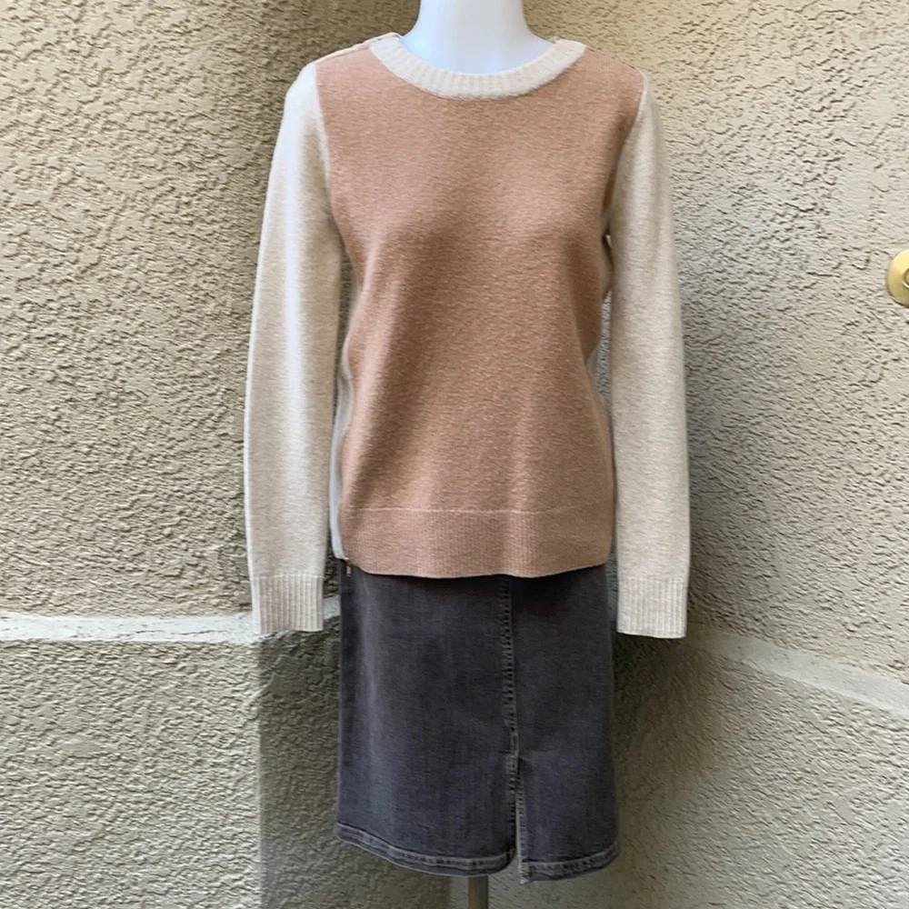 Cream/light brown J. Crew wool sweater